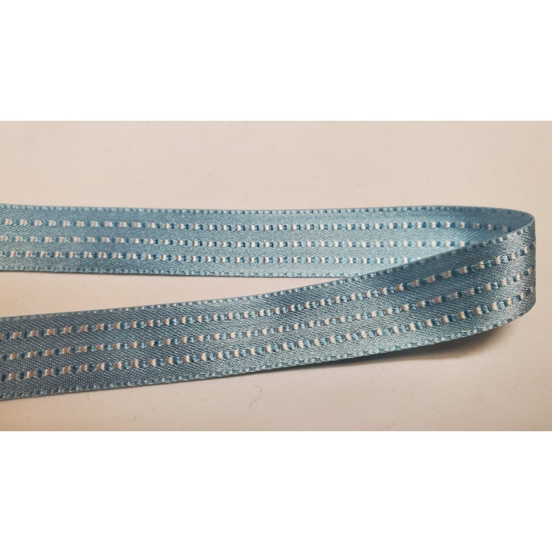 NOUVEAU ruban fantaisie satin façon couture bleu 1.5 cm