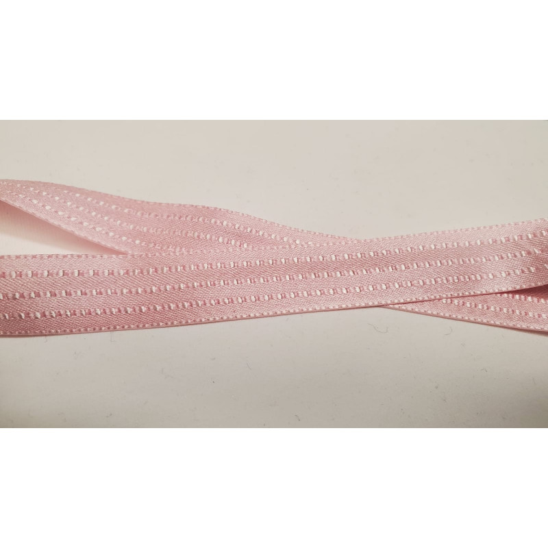 NOUVEAU ruban fantaisie satin façon couture rose pale 
