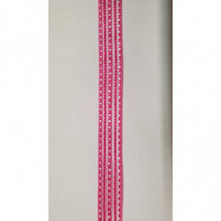 NOUVEAU ruban fantaisie organza façon couture rose fushia  1.5 cm