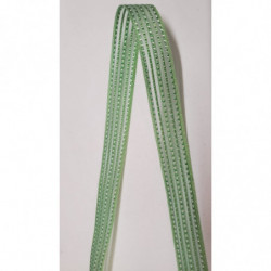 NOUVEAU ruban fantaisie organza façon couture vert  1.5 cm