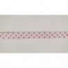 NOUVEAU ruban fantaisie blanc à pois rose