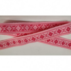 NOUVEAU ruban fantaisie losange rose sur fond rose
