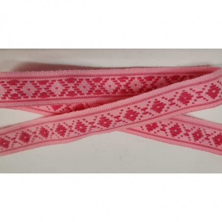 NOUVEAU ruban fantaisie losange rose sur fond rose NOUVEAU ruban fantaisie losange rose sur fond rose