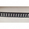 NOUVEAU ruban fantaisie losange blanc sur fond noir