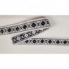 NOUVEAU ruban fantaisie losange noir sur fond blanc