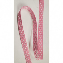 NOUVEAU ruban fantaisie à poids blanc sur fond rose 