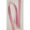 NOUVEAU ruban fantaisie à poids blanc sur fond rose 