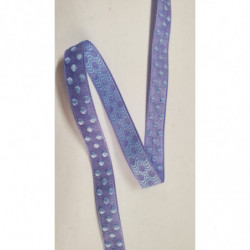 NOUVEAU ruban fantaisie bleu  à pois sur fond bleu bleu