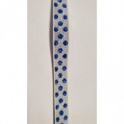 NOUVEAU ruban fantaisie bleu à pois sur fond bleu turquoise
