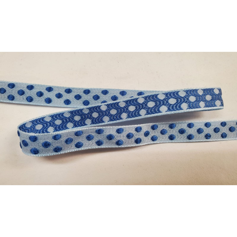 NOUVEAU ruban fantaisie à poids bleu sur fond bleu  