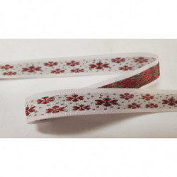 NOUVEAU ruban fantaisie double fleur tissé et brodé