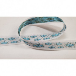 NOUVEAU ruban fantaisie double fleur tissé et brodé
