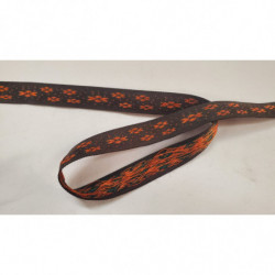 NOUVEAU ruban fantaisie double fleur tissé et brodé