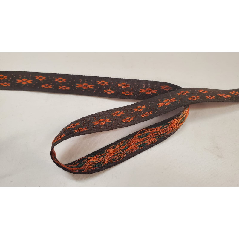 NOUVEAU ruban fantaisie double fleur tissé et brodé