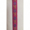 NOUVEAU ruban fantaisie à fleurs multicolore sur fond fushia  