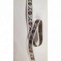 NOUVEAU ruban fantaisie à fleurs multicolore sur fond blanc