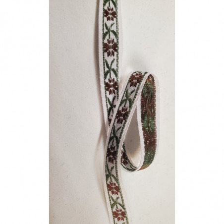 NOUVEAU ruban fantaisie à fleurs multicolore sur fond blanc NOUVEAU ruban fantaisie à fleurs multicolore sur fond blanc