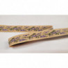 NOUVEAU ruban fantaisie à fleurs violet vert sur fond beige 