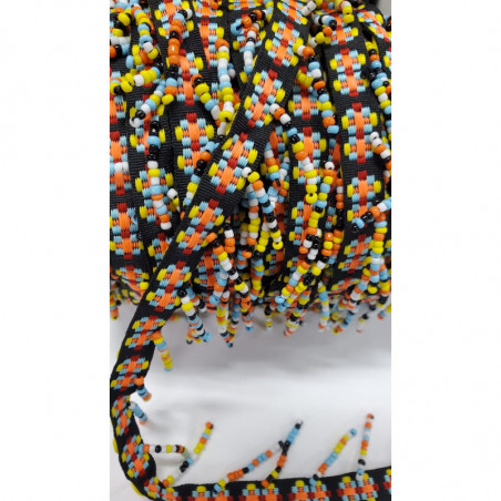 NOUVEAU ruban frange perlé multicolore