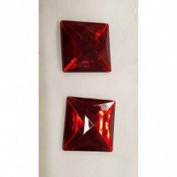 PROMOTION Strass Carré Rouge 25 mm x 15 mm 