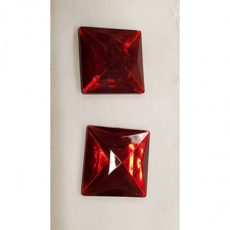 PROMOTION Strass Carré Rouge 25 mm x 15 mm 