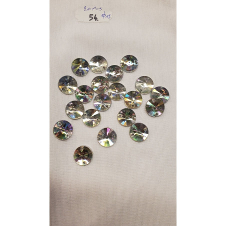 NOUVEAU Strass Rond Crystal Multicolore 12 mm