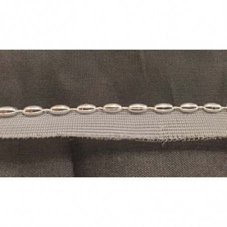 NOUVEAU ruban passepoil perlé monté sur base coton perle grain de riz