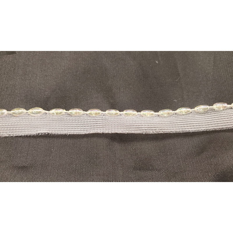 NOUVEAU ruban passepoil perlé monté sur base invisible multicolore AB 
