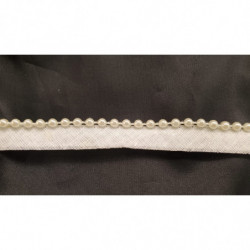 NOUVEAU ruban passepoil perlé monté sur base coton perlé nacré 