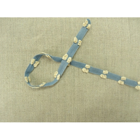 ruban fantaisie a fleurs- 1cm- bleu et jaune ruban fantaisie a fleurs- 1cm- bleu et jaune