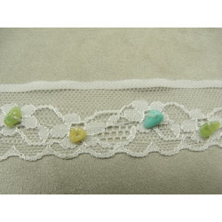 dentelle perlé - 3cm- turquoise