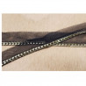 ruban passepoil avec chainette doré sur tulle noir,  largeur total 20 mm