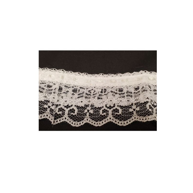 dentelle à 2 rangées blanche 5 cm