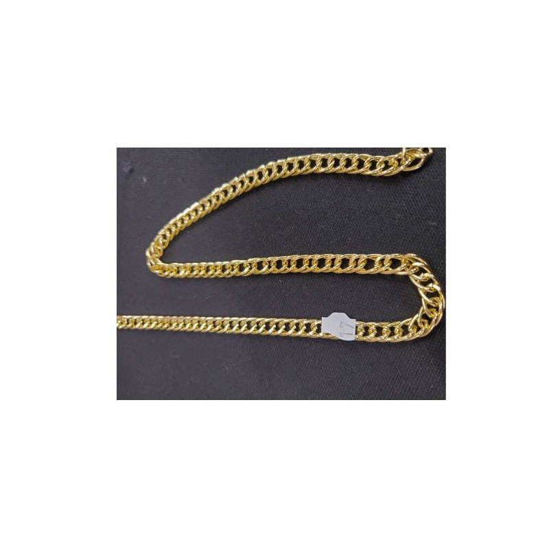 Nouvelle chaînette métallique doré double maillon décorative, largeur 7 mm / longueur 11 mm