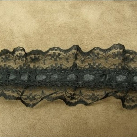 dentelle froncé noire 45 mm
