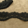 dentelle de calais STRETCH surbrodé noir 3 cm