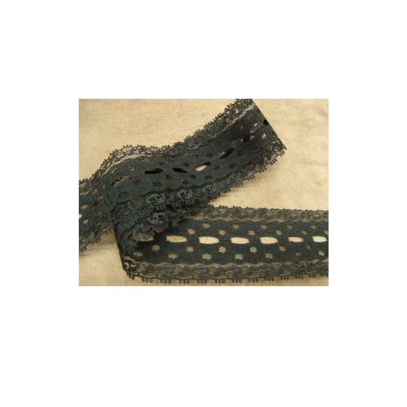 fine dentelle de calais noire 4 cm