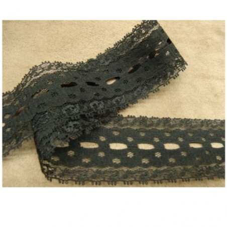 fine dentelle de calais noire 4 cm