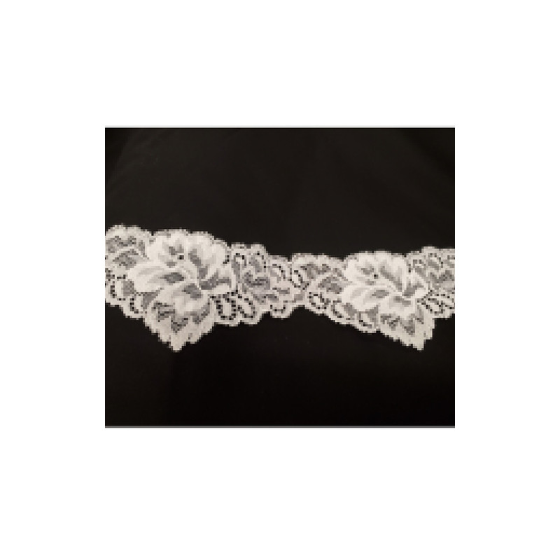 Dentelle de Calais Jacquard Blanche 8 cm