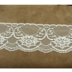 DENTELLE PERLE/ paillette blanche 5.5 cm