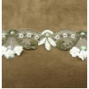 dentelle de calais bicolore noir beige et or 3 cm
