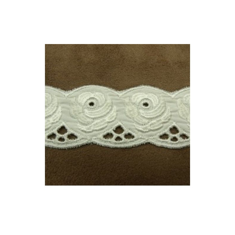 dentelle de calais bicolore naturel gris perle 5 cm