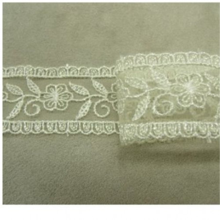 dentelle de calais naturel blanc cassé 4 cm