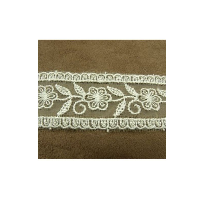 dentelle de calais rachel naturel /blanc cassé 4 cm