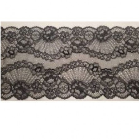 Dentelle De Calais Leavers Noire 18 cm