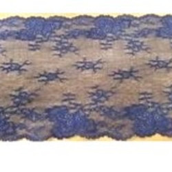dentelle de calais bleu marine & violine 20 cm