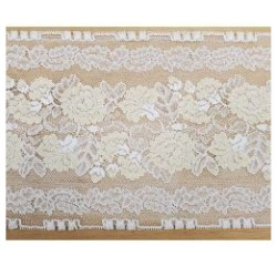 dentelle de calais blanc cassé motif ivoire foncé 20 cm