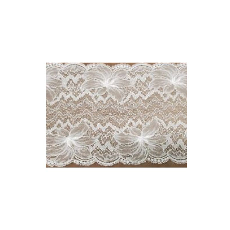 dentelle de calais naturel shabby chic pink lurex surbrodée finement or 16.5 cm