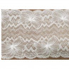 dentelle de calais naturel shabby chic pink lurex surbrodée finement or 16.5 cm