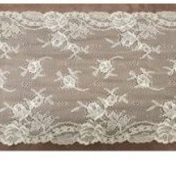 dentelle de calais naturel shabby chic pink lurex surbrodée finement or 16.5 cm